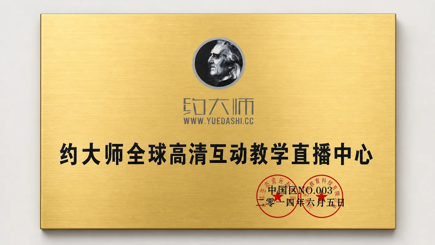 约大师全球高清互动教学直播中心牌匾